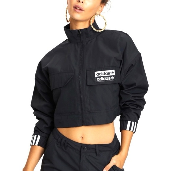 adidas Jackets & Blazers - Adidas Originals R.Y.V. Cropped Track Top Black Size L
